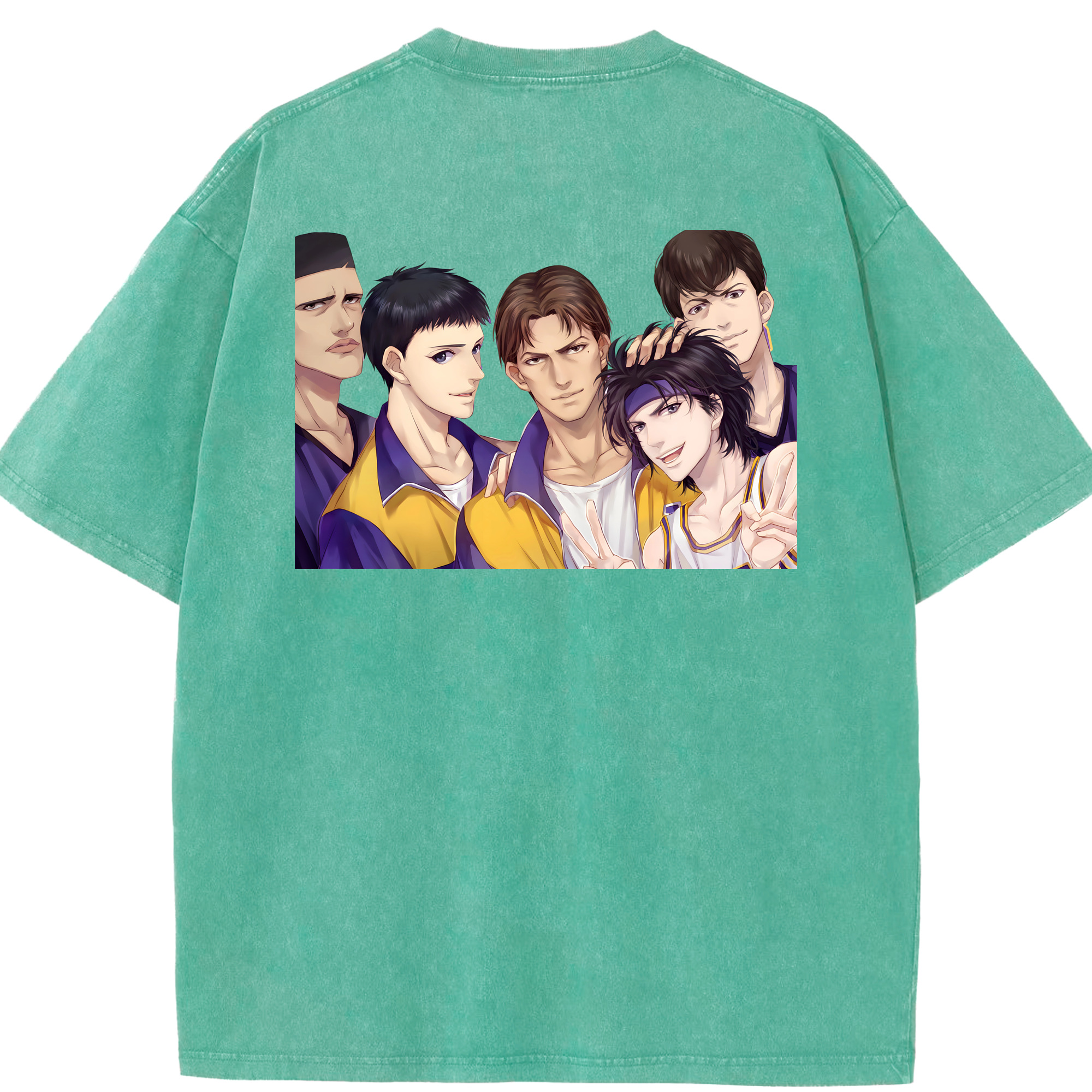 SLAM DUNK／スラムダンク 綿100% ヴィンテージ風 半袖Tシャツ（背面プリント）